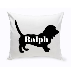 JDS Personalized Gifts Personalized Dachshund Silhouette Throw Pillow JMSI2444